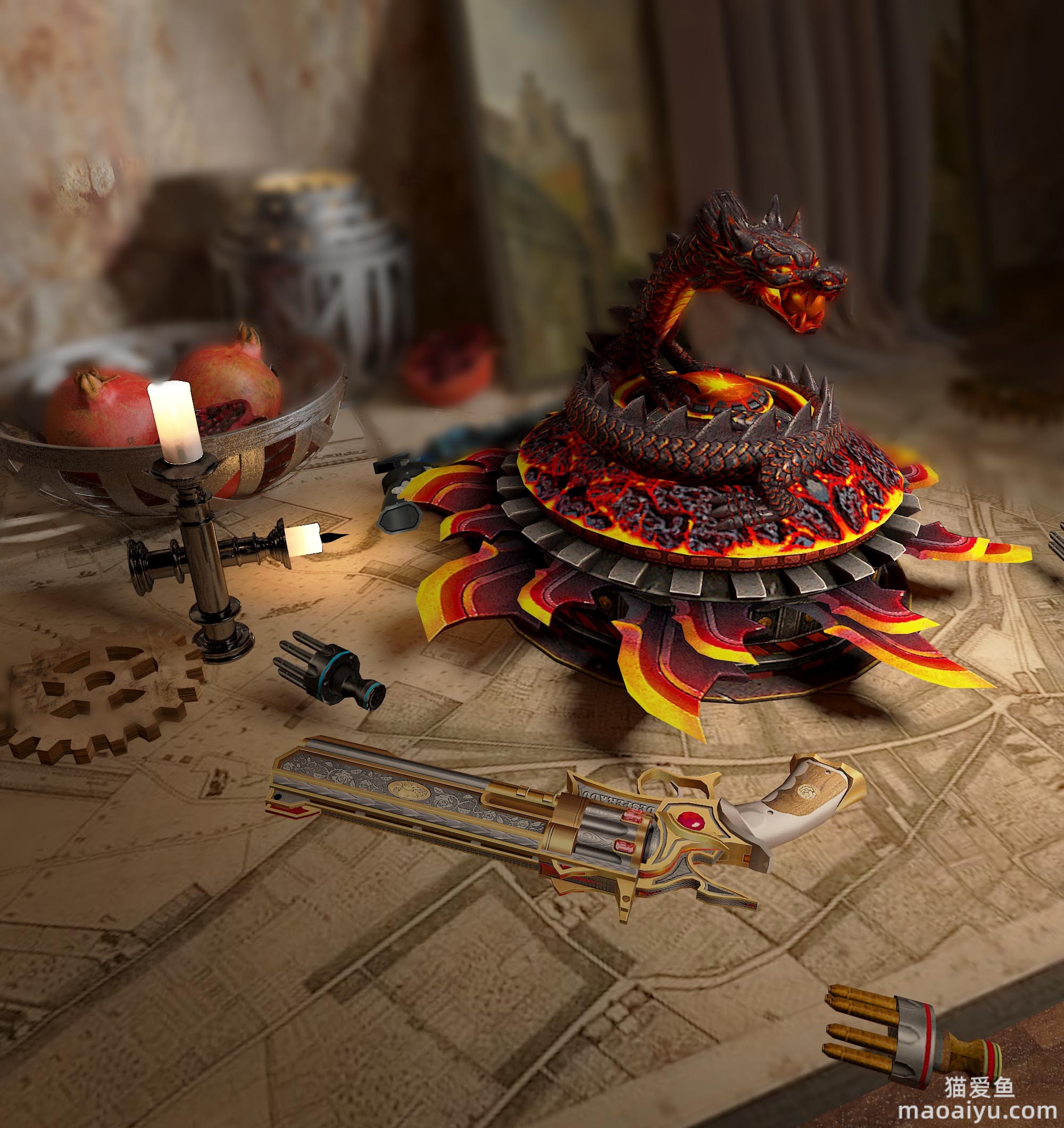 图片[2]-反恐精英CSOL煌焱X12和+6盘龙血煞真实实景照建模渲染-猫咪网络