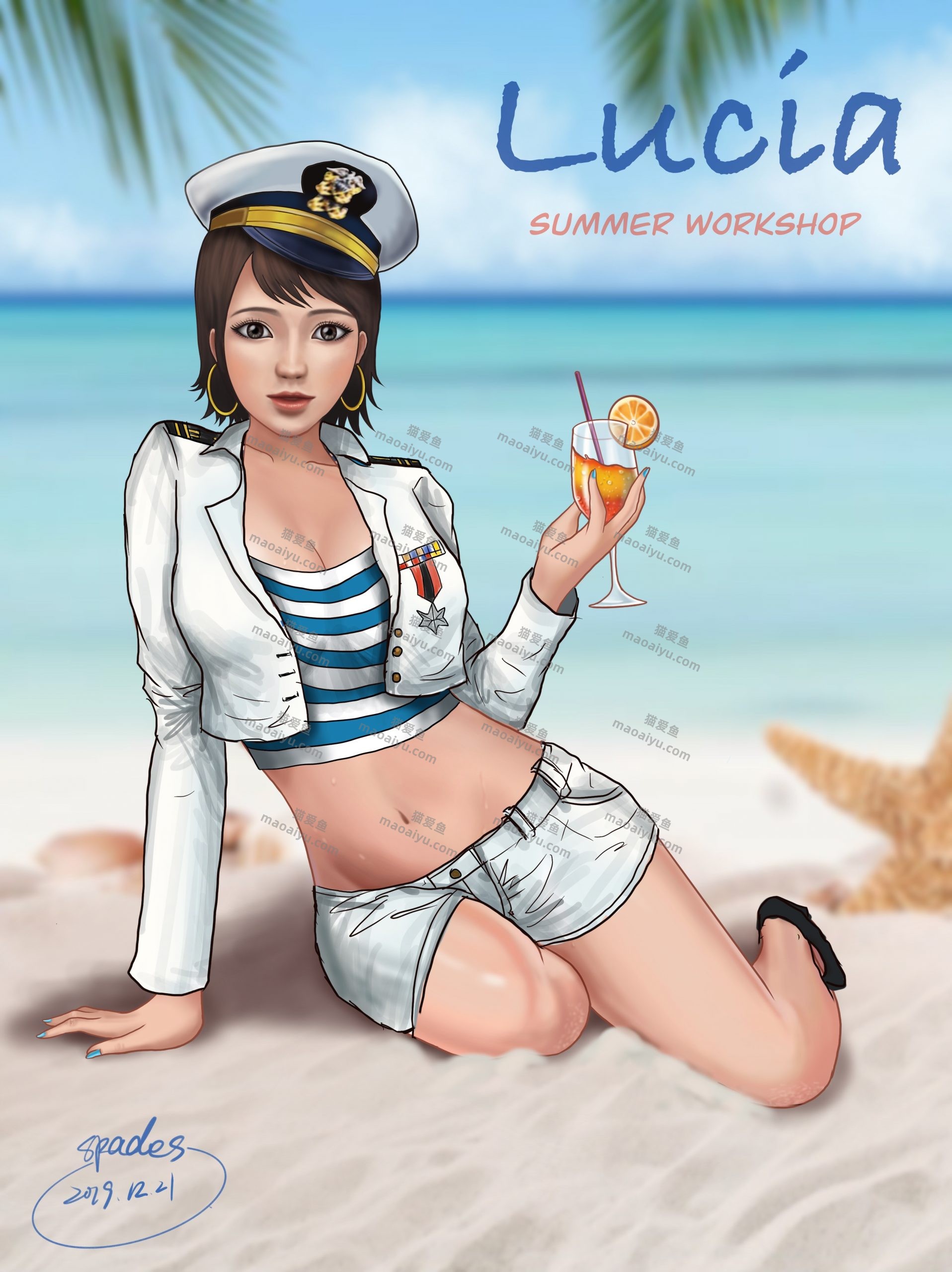 图片[2]-CSOL游戏人物露西安沙滩比基尼高清壁纸-猫咪网络