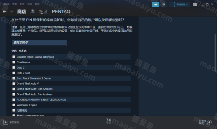 图片[4]-Steam的家庭监护功能怎么使用？Steam家庭监护功能设置方法-猫咪网络
