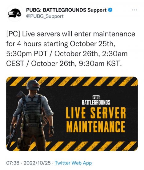 绝地求生PUBG2022年10月26日停机维护4小时，2022 PGC 、BOB联名上线！-猫咪网络