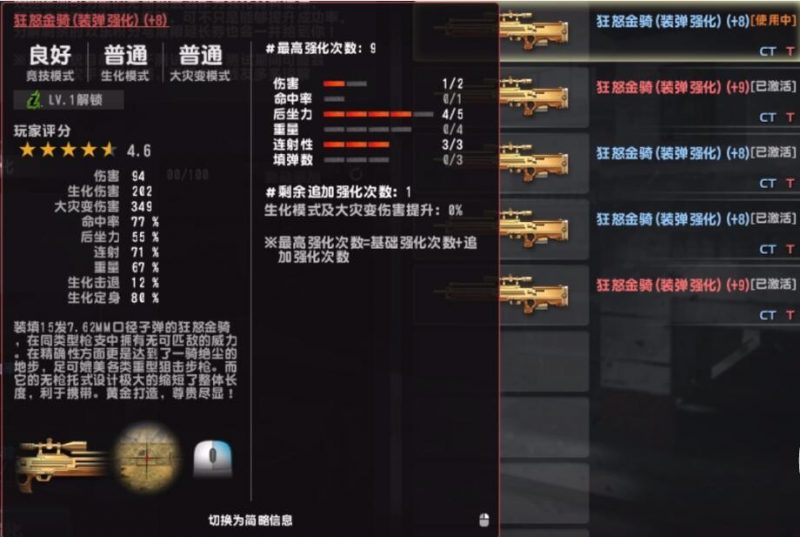 《CSOL》+8狂怒金骑1伤害4后座3连射属性评测-猫咪网络