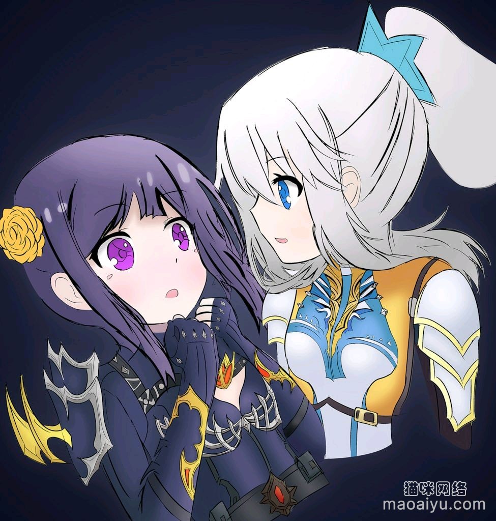 邪皇芙勒蒂卡和圣帝卡特琳娜卡通漫画